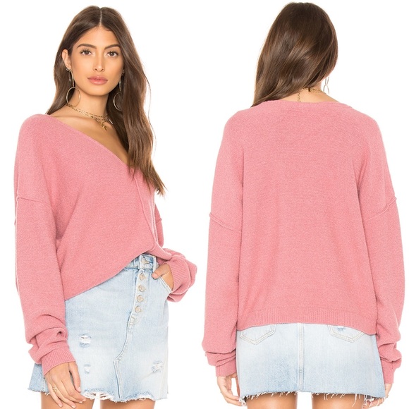 Free People Take Me Places Pink Pullover Sweater S